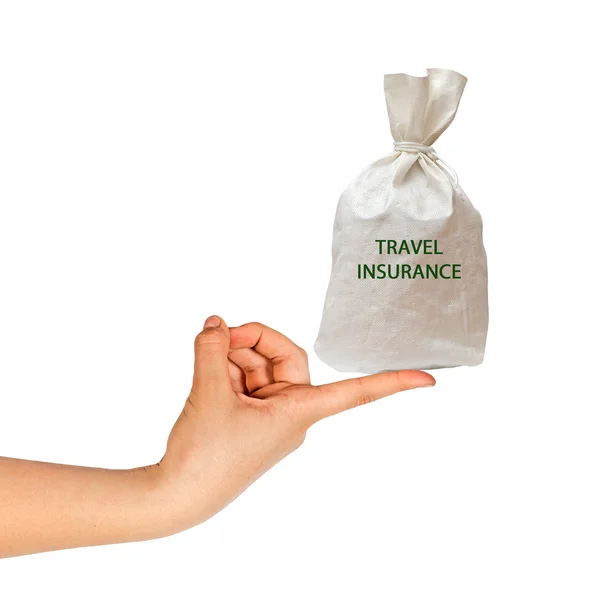 Tasche mit Reiseversicherung — Stockfoto