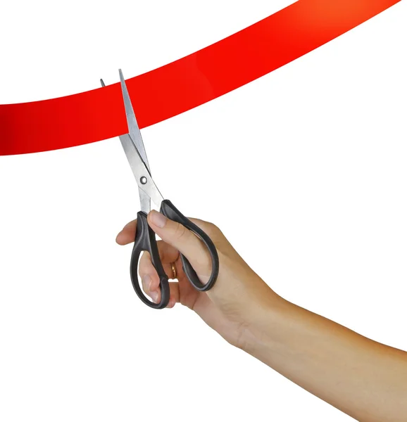 Cutting red tape — Stock Photo, Image