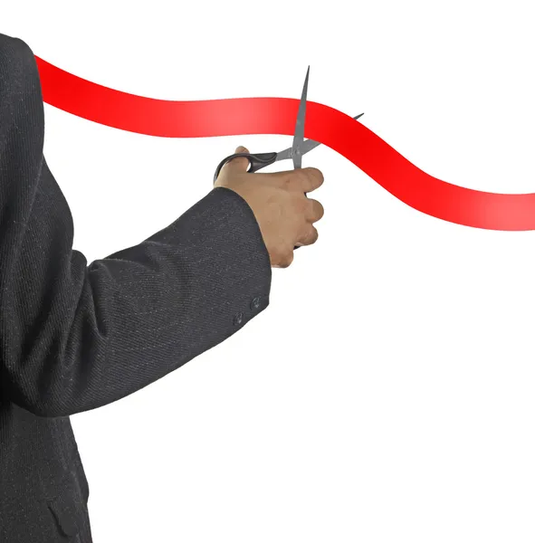 Cutting red tape — Stock Photo, Image