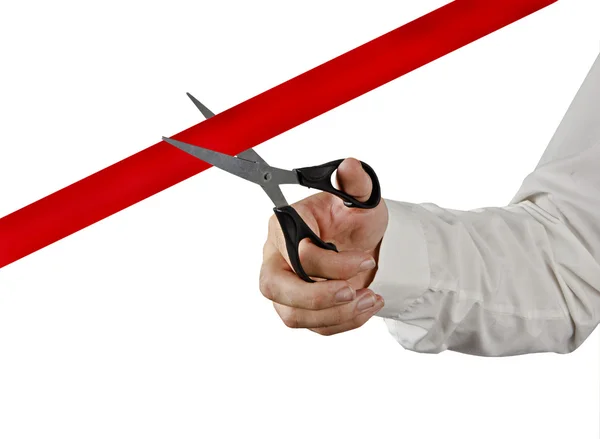 Cutting red tape — Stock Photo, Image