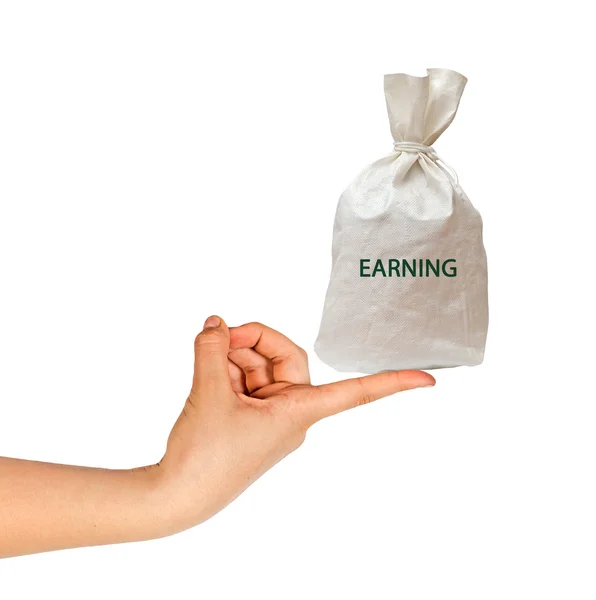 Bag with salary — Stock Photo, Image