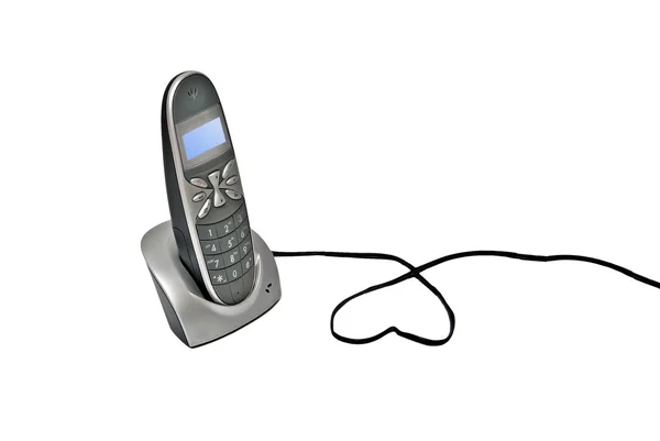 Telefone sem fio em sua base — Fotografia de Stock