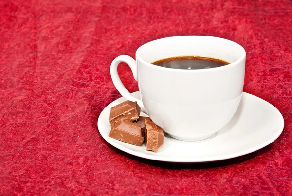 Chocolate blocks and coffee — Stock Photo, Image