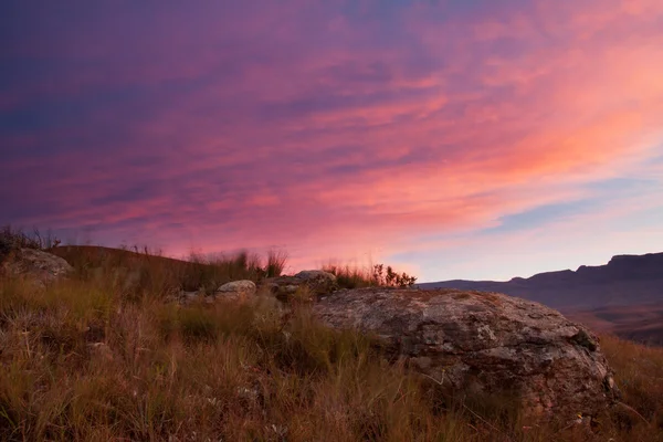 Drakensberg zonsondergang — Stockfoto