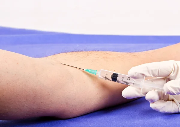 Injection given to an adult — Stock Photo, Image