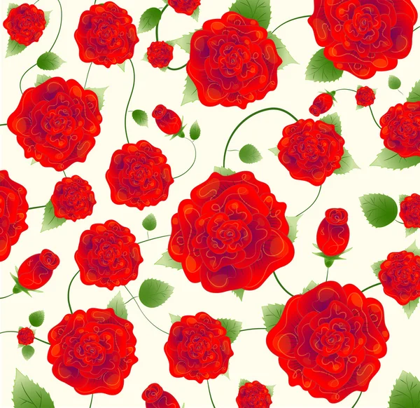 美丽的玫瑰花纹图案 — 图库矢量图片
