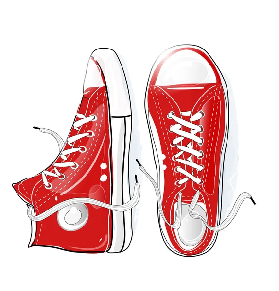 Sepatu Sneakers Merah - Stok Vektor