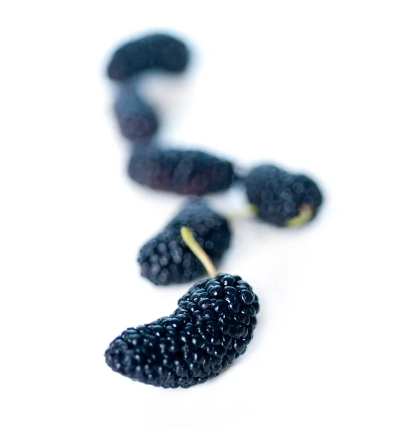 stock image Fresh ripe mulberry over white