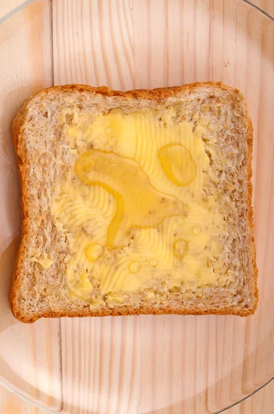 Mantequilla de pan y miel — Foto de Stock
