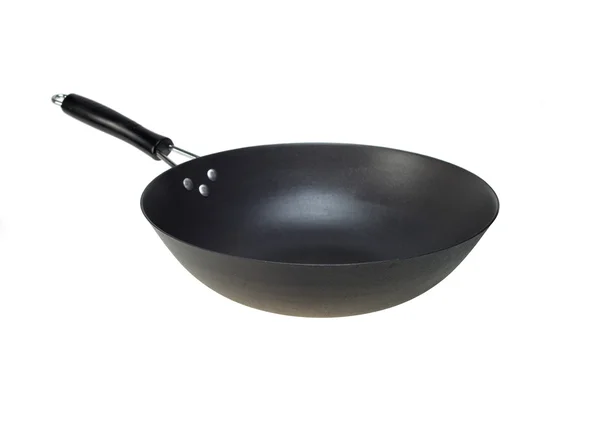 Chinese wok pan isolated on white — Stock Photo, Image