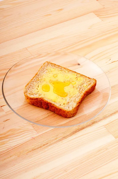Chleb masło i miód — Zdjęcie stockowe