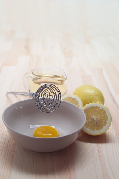 stock image Making fresh mayonnaise sauce