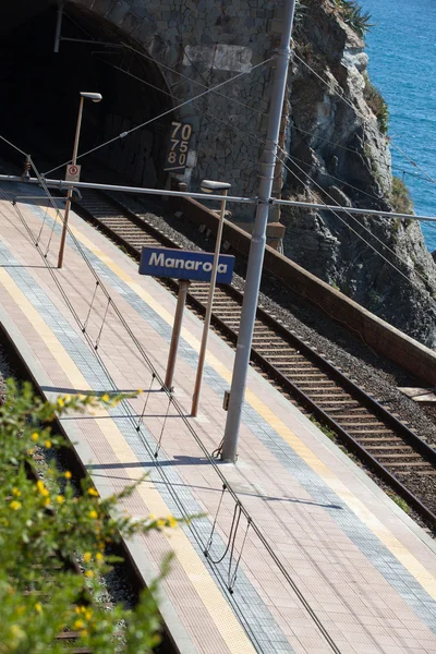 Railway station of Manarola in Cinque Terre — Stock Photo, Image
