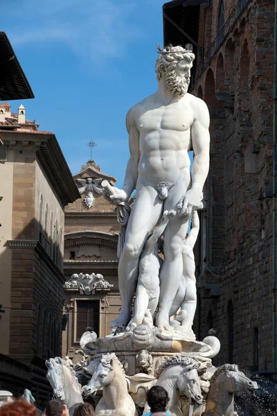 Floransa - Neptün'ün heykeli — Stok fotoğraf