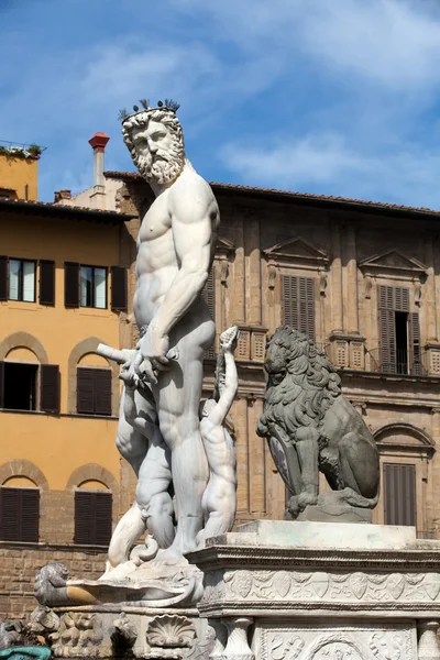 Firenze - Statue af Neptun - Stock-foto