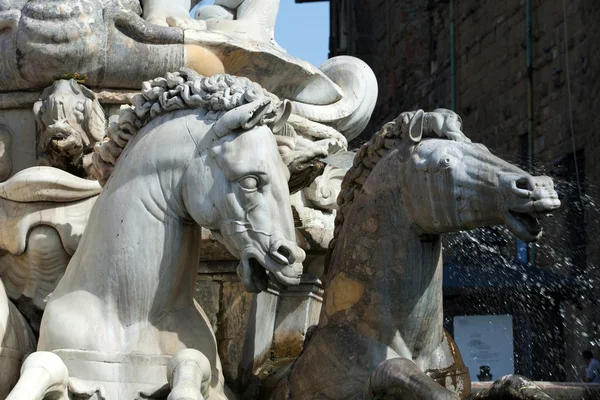 Neptunbrunnen auf der Piazza della Signoria, Florenz — Stockfoto