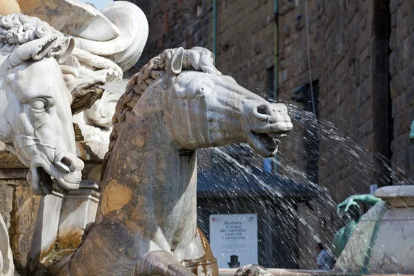 Fontána Neptun na Piazza della Signoria, Florencie — Stock fotografie