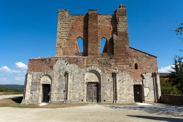 A Fachada da Abadia de San Galgano, Toscana , — Fotografia de Stock