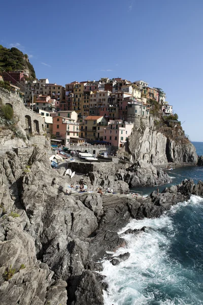 Манарола - одне з міст Cinque Terre в Італії — стокове фото