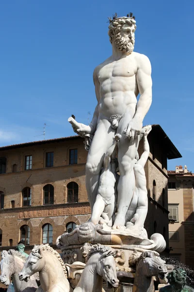 Firenze - Statue af Neptun - Stock-foto