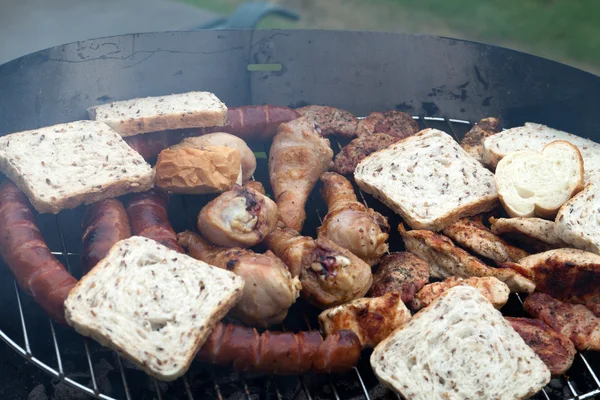 Stock image Barbecue with delicious grilled meat on grill