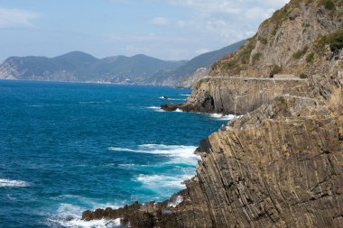 riomaggiore kayalıklardan. Cinque terre, liguria, İtalya