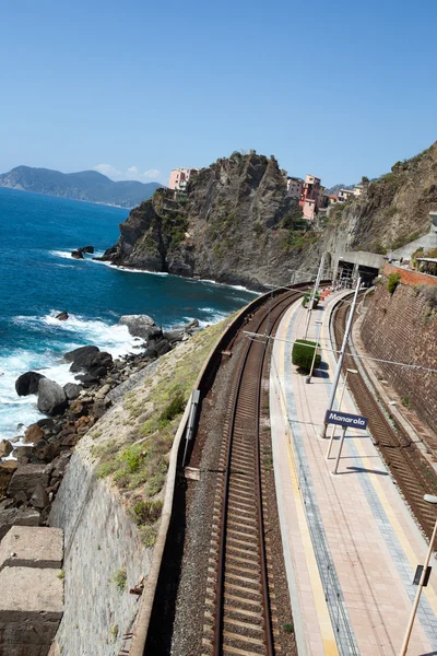 Estação caminho de ferro de Manarola em Cinque Terre — Fotografia de Stock
