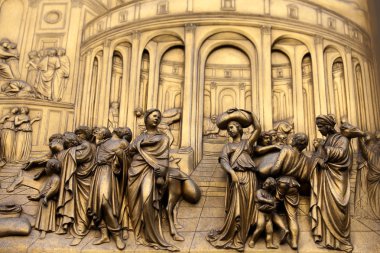 Florence - Baptistery , Panel of the Door of Paradise clipart