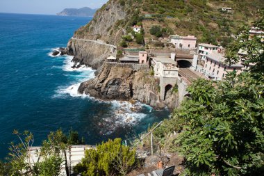 Cinque Terre, Liguria, İtalya 'da Güzel Kıyı Çizgisi