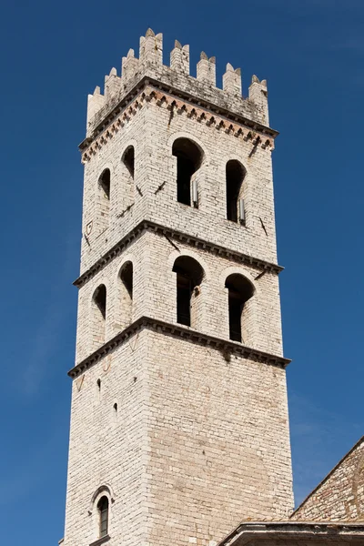 The tower of the Temple of Minerva in Assisi, Italy. — Stock Photo, Image