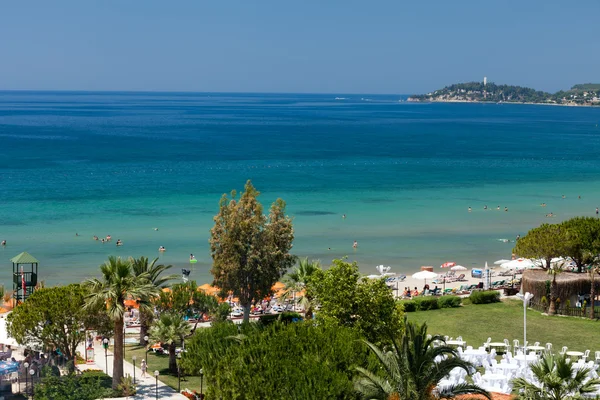 Costa do mar Egeu - Área de Recreaiton e praia — Fotografia de Stock