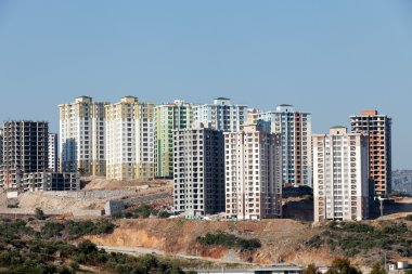 panoramik olarak modern binalar inşaat