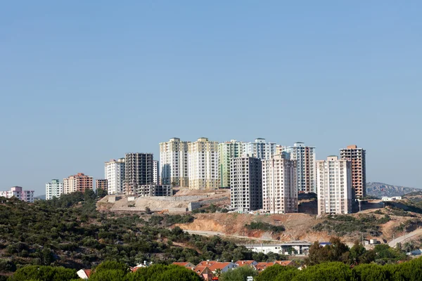 Panoramik olarak modern binalar inşaat — Stok fotoğraf