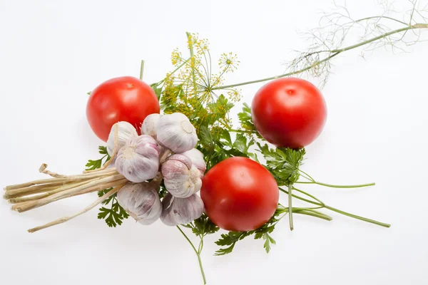 Verduras frescas sobre el fondo blanco — Foto de Stock