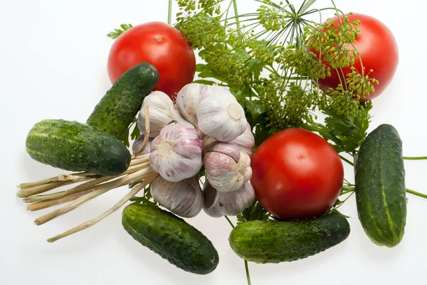 Verduras frescas sobre el fondo blanco — Foto de Stock