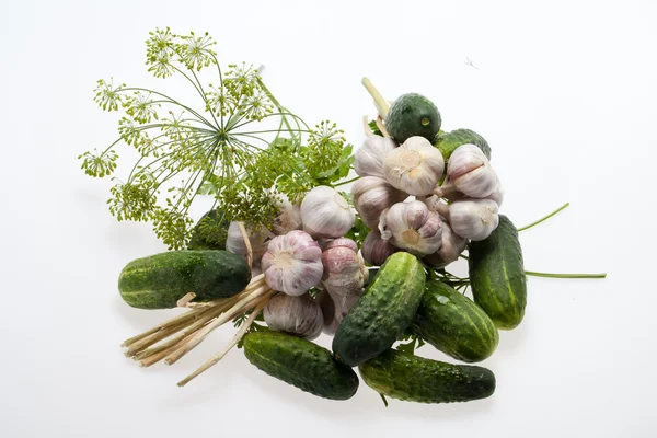 Legumes frescos no fundo branco — Fotografia de Stock
