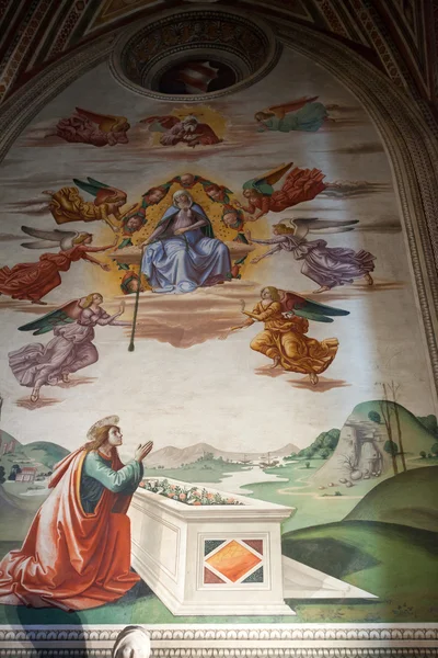 Florens - Santa Croce: Fresker i Baroncelli kapell — Stockfoto