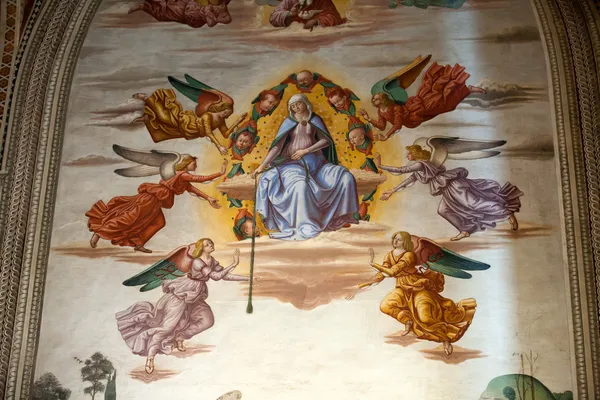 Florence - Santa Croce: Frescoes in the Baroncelli Chapel – stockfoto