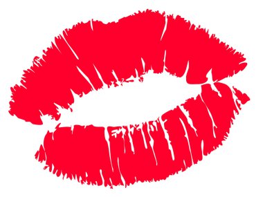 Red kiss lips clipart