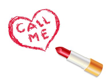 Lipstick and I love you clipart