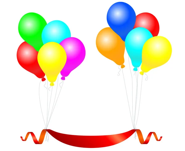 Balões com banner — Vetor de Stock