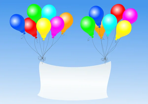 Ballonnen met banner — Stockvector