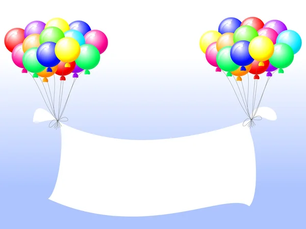 Праздничные воздушные шары со знаменем — стоковый вектор