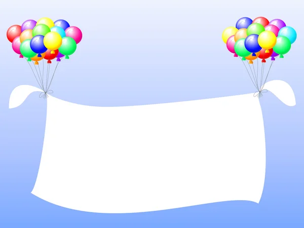 Celebration balloons with banner — Stok Vektör