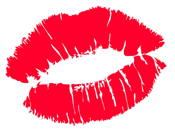 красный поцелуй губ
