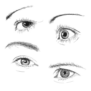 Hand-drawn eyes collection clipart