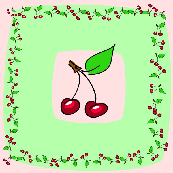 Cherry pattern — Stock Vector