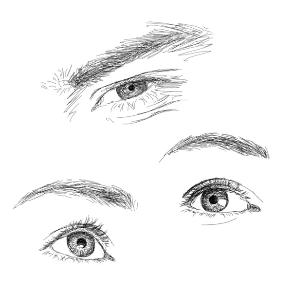 Coleção de olhos desenhados à mão —  Vetores de Stock