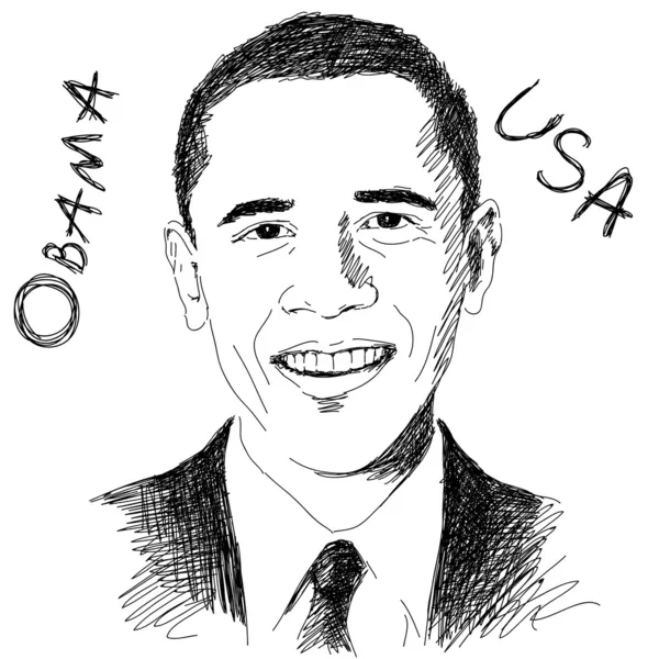 巴拉克 · 奥巴马 — 图库矢量图片