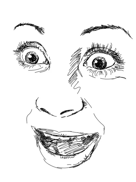 Kreslené bláznivé úsměv tvář. — Stockový vektor
